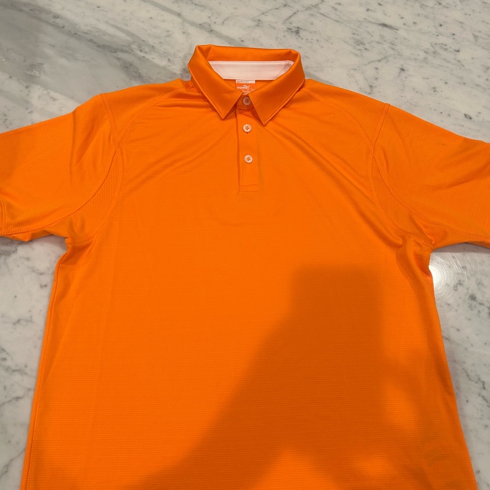 PUMA Boys large orange  Polo Golf Shirt - Classic Short Sleeve